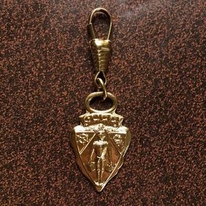 Authentic Vintage Gucci Knight Charm Pendant Zipper Pull, gold tone